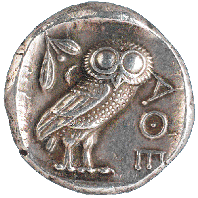 Resultat d'imatges de lechuza de palas atenea moneda griega